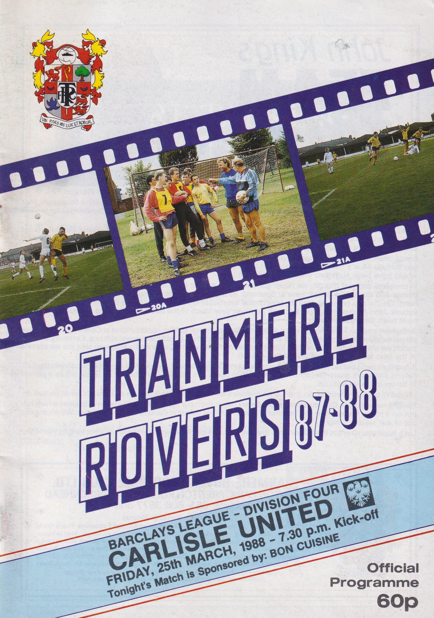 Tranmere Rovers v Carlisle United match programme
